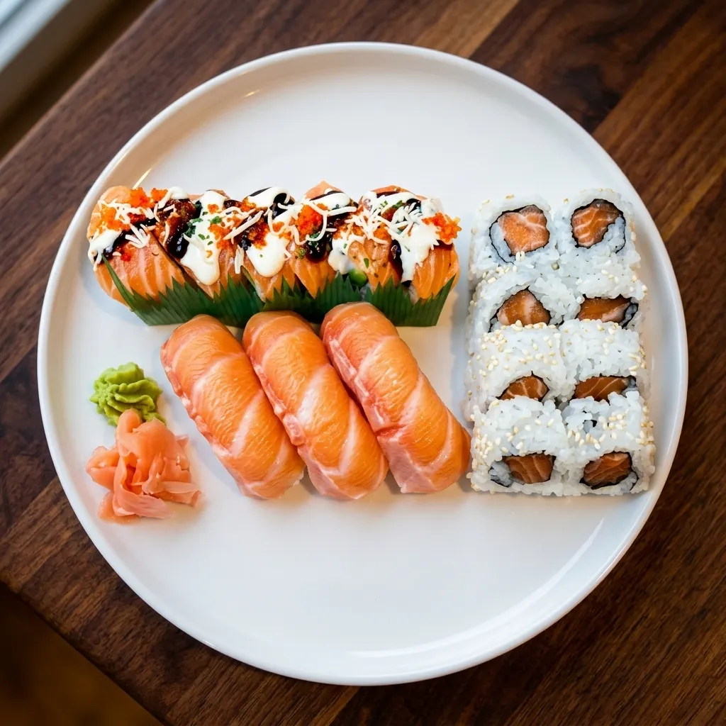 Watta Dinner Bento box with assorted Japanese dishes at Watta Sushi in Winnipeg
